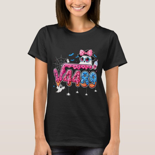 6 7 Meme Square Root 4489 Slang Math Teacher Hallo T-Shirt (Front)