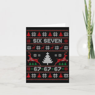 6 7 Meme Ugly Christmas Sweater 67 Six Seven Funny Card