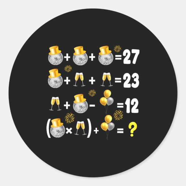 6-7 New Year 2026 New Years Eve Party Supplies Mat Classic Round Sticker (Front)