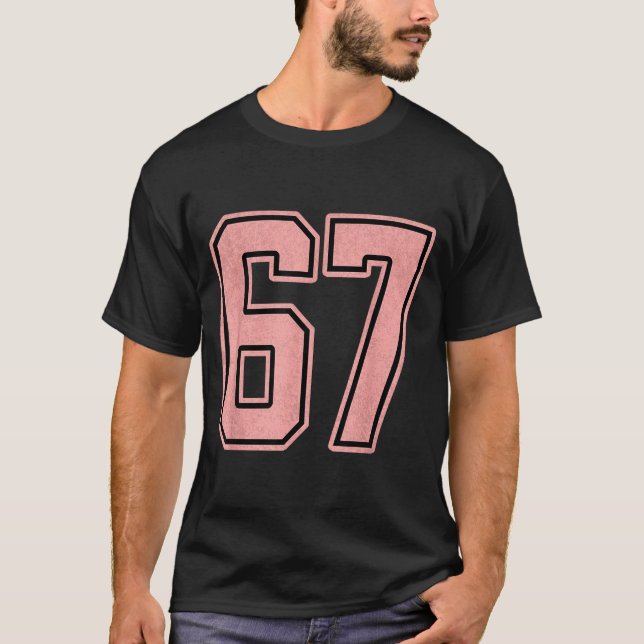 6 7 Number 67 Baseball Funny Meme Tee For Women  (Front)