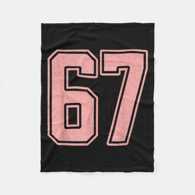 6 7 Number 67 Baseball Funny Meme Tee For Women  Fleece Blanket (Front)