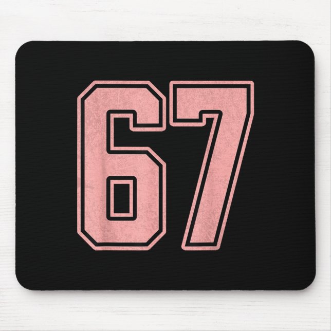 6 7 Number 67 Baseball Funny Meme Tee For Women  Mouse Mat (Front)