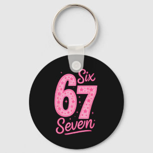 6 7 Number 67 Nk Six Seven Meme Slang Womens Girls Key Ring