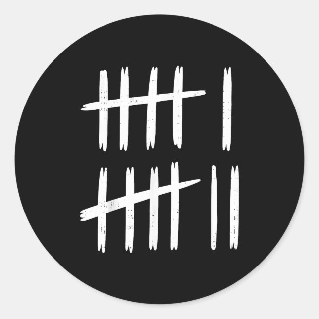 6 7 Number 67 Six Seven Tally Marks Meme Mens Boys Classic Round Sticker (Front)