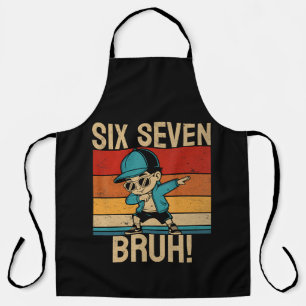 6 7 Numbers Dabbing Six Seven Bruh Apron