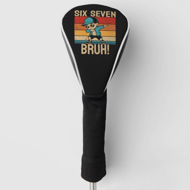  6 7 Numbers Dabbing Six Seven Bruh Golf Head Cover (Front)