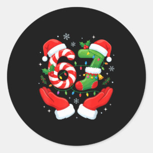 6 7 Pajamas Six Seven Matching Ugly Christmas 67 F Classic Round Sticker
