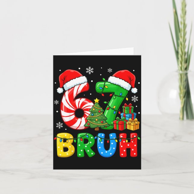 6 7 Pajamas Six Seven Matching Ugly Christmas 67 G Card (Front)