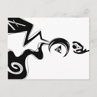 6 7 planet black white art postcard