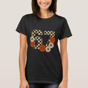 6 7 Retro Fall Meme Checkerboard Tee Haunted By 67