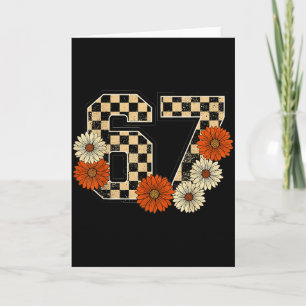 6 7 Retro Fall Meme Checkerboard Tee Haunted By 67 Card