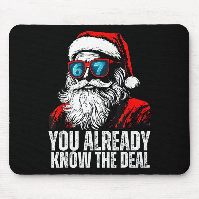 6 7 Santa Face Six Seven Meme Funny 67 Christmas F Mouse Mat (Front)