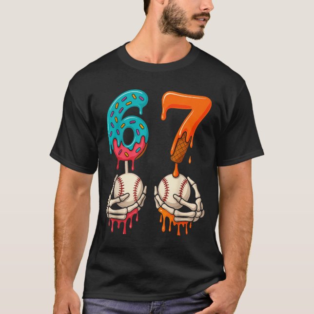 6 7 Six Seven Baseball Meme Gen Z Alpha Slang Boys T-Shirt (Front)