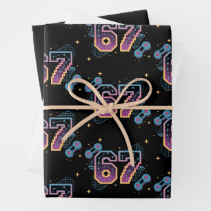 6 7 Six Seven Gaming Gen Z Alpha Meme Slang Wrapping Paper Sheet