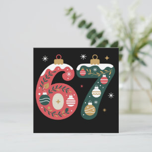 6 7 Six Seven Gen Z Alpha Meme Slang Xmas Balls Holiday Card
