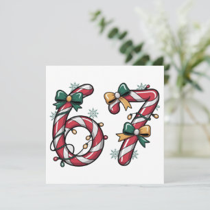 6 7 Six Seven Gen Z Alpha Meme Slang Xmas Lights Holiday Card