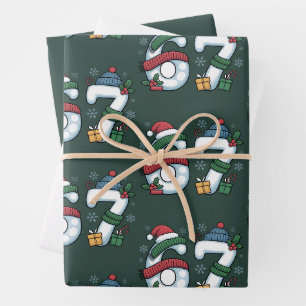 6 7 Six Seven Gen Z Alpha Meme Slang Xmas Snowman Wrapping Paper Sheet