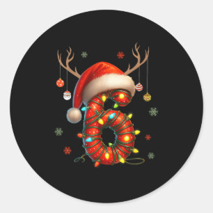 6 7 Six Seven Gen Z Alpha Merry Christmas Holiday  Classic Round Sticker