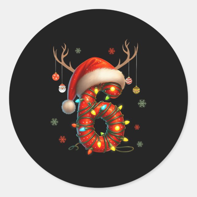 6 7 Six Seven Gen Z Alpha Merry Christmas Holiday  Classic Round Sticker (Front)