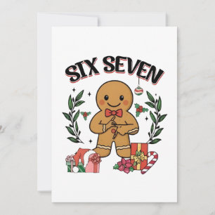 6 7 Six Seven Hand Gen Z Alpha Gingerbread Meme Card