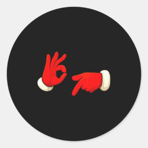 6 7 Six Seven Hand Gen Z Alpha Meme Slang Xmas Chr Classic Round Sticker