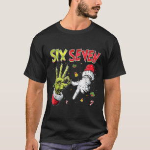 6 7 Six Seven Hand Gen Z Alpha Meme Slang Xmas Chr T-Shirt