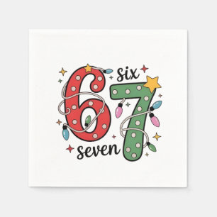 6 7 Six Seven Hand Gen Z Alpha Meme Slang Xmas  Napkin
