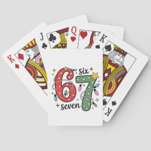 6 7 Six Seven Hand Gen Z Alpha Meme Slang Xmas Playing Cards