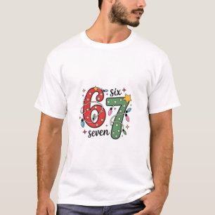 6 7 Six Seven Hand Gen Z Alpha Meme Slang Xmas  T-Shirt