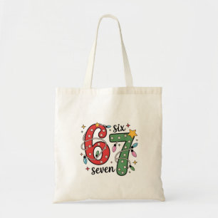 6 7 Six Seven Hand Gen Z Alpha Meme Slang Xmas  Tote Bag