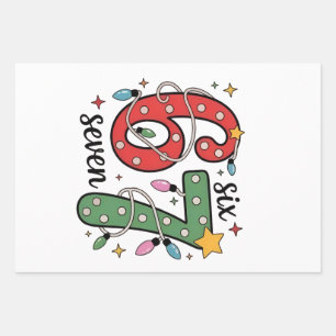 6 7 Six Seven Hand Gen Z Alpha Meme Slang Xmas Wrapping Paper Sheet
