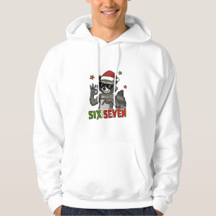 6 7 Six Seven Hand Gen Z Alpha Racoon Christmas Hoodie