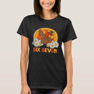 6 7 Six Seven Meme 67 Funny Turkey Dabbing Thanksg T-Shirt