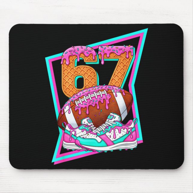 6 7 Six Seven Meme American Football Drip Number 6 Mouse Mat (Front)