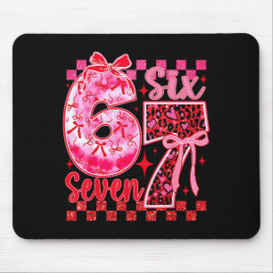 6 7 Six Seven Meme Coquette Bow Leopard Heart Vale Mouse Mat