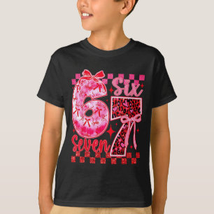 6 7 Six Seven Meme Coquette Bow Leopard Heart Vale T-Shirt