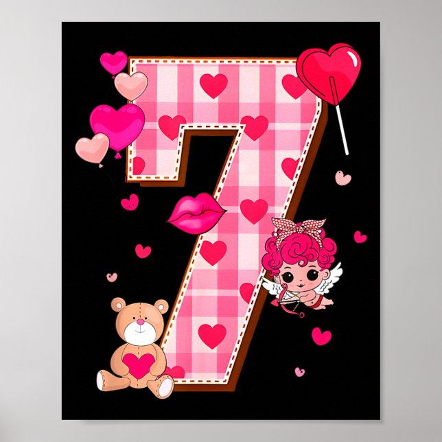 6 7 Six Seven Meme Slag Gen Alpha Valentine Matchi Poster (Front)