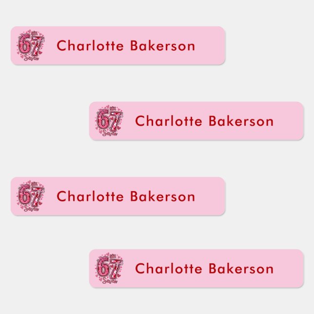 6 7 Six Seven Meme Trend Girls Waterproof Labels (Group)