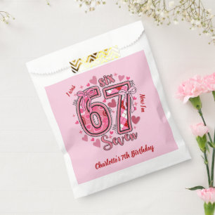6 7 Six Seven Meme Trend Pink Girls 7th Birthday Favour Bags