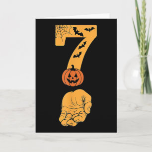 6 7 Six Seven Meme With Hand Spider Web Halloween Card