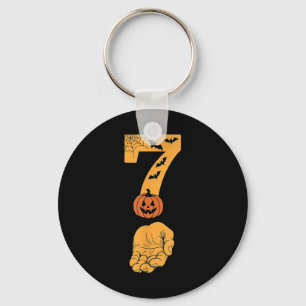 6 7 Six Seven Meme With Hand Spider Web Halloween Key Ring