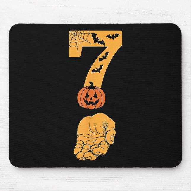 6 7 Six Seven Meme With Hand Spider Web Halloween  Mouse Mat (Front)