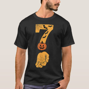6 7 Six Seven Meme With Hand Spider Web Halloween T-Shirt