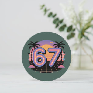 6 7 Six Seven Vaporwave Gen Z Alpha Meme Holiday Card
