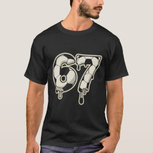 6 7 Soccer Ball Drip Graphic Six Seven Meme T-Shirt