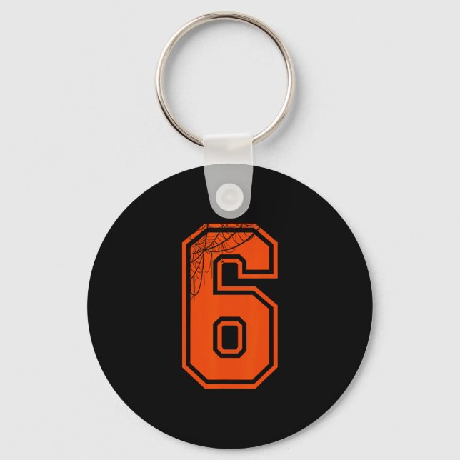 6 7 Spider Web Funny Halloween Costume Tee 1  Key Ring (Front)