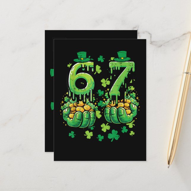 6 7 St Patricks Day Announcement Postcard (Front/Back In Situ)