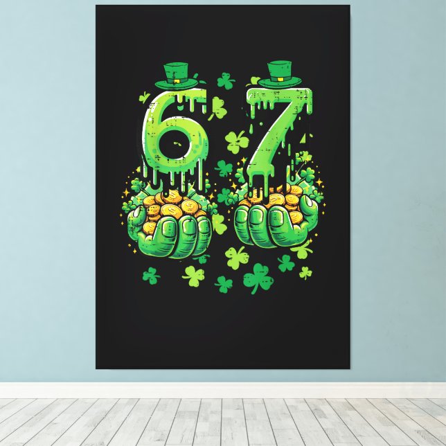 6 7 St Patricks Day Canvas Print (Insitu(Wood Floor))