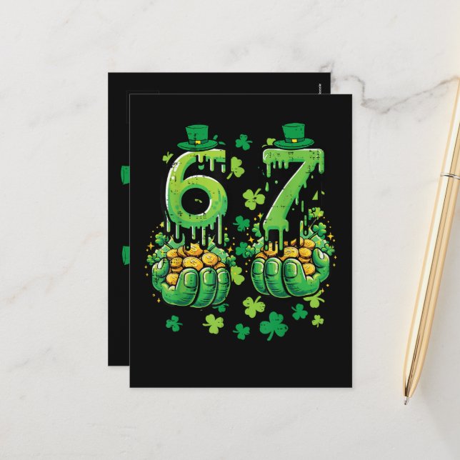 6 7 St Patricks Day Holiday Postcard (Front/Back In Situ)