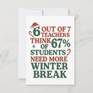 6 7 Teacher Six Seven 67 Santa Gen Alpha Card